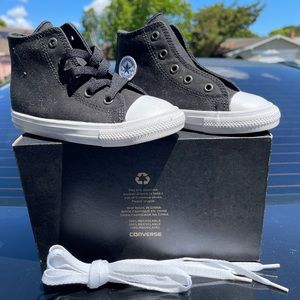 New Boys Black All Stars Converse Chuck Taylors Size 9 C